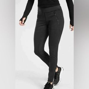 NWT Athleta Peak Hybrid Fleece Tight - Small Black